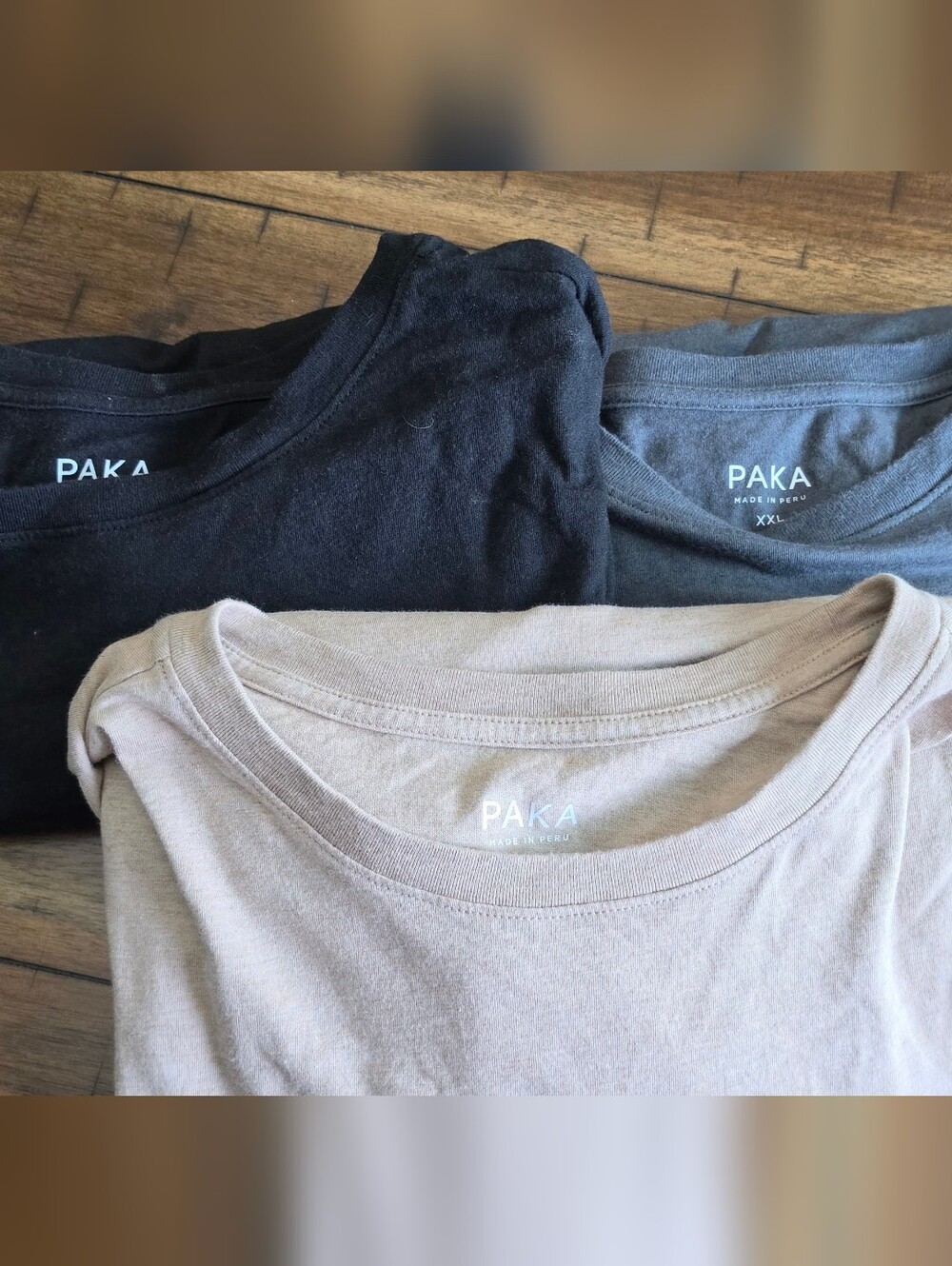 PAKA Alpaca Fiber Lot-  Men's Short Sleeve Tee - Black, Charcoal & Taupe